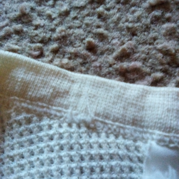 Vintage White/Cream Men's Ribbed Long Sleeve Pullover Sweater Cut Off Tag - Picture 5 of 14